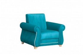 Кресло для отдыха "Порто" (велюр киви бирюза / микровельвет крем) в Оконешниково - okoneshnikovo.katalogmebeli.com | фото