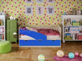 Кровать Бабочки 2,0м (Синий матовый) в Оконешниково - okoneshnikovo.katalogmebeli.com | фото