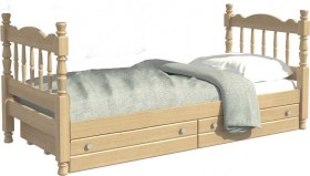 Кровать одинарная Аленка из массива сосны 800*1890 Сосна в Оконешниково - okoneshnikovo.katalogmebeli.com | фото