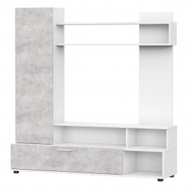 Мебель для гостиной "МГС 9" Белый / Цемент светлый в Оконешниково - okoneshnikovo.katalogmebeli.com | фото
